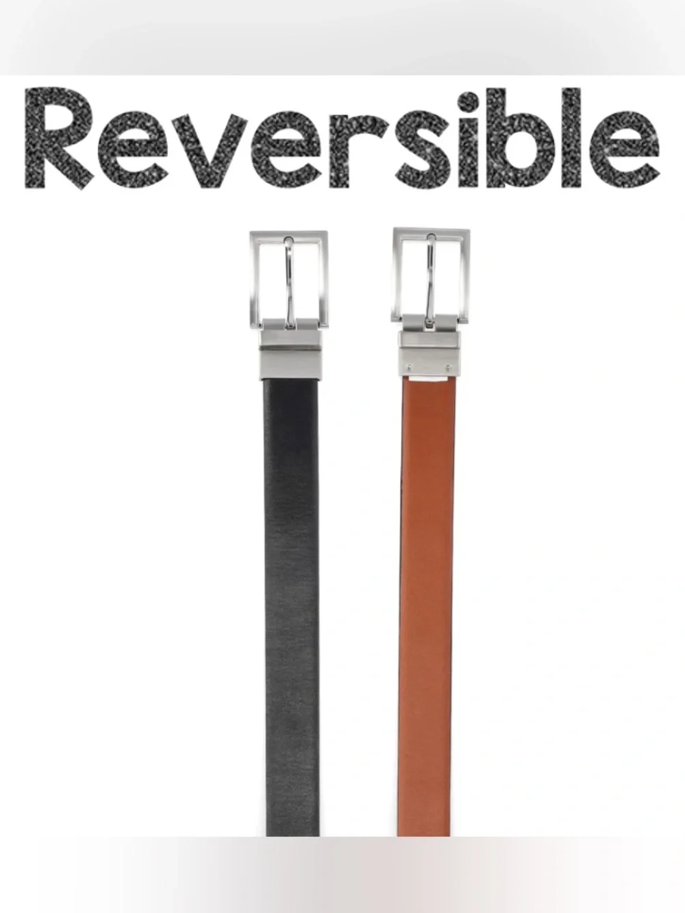 Boys Reversible Twist Stretch Belt - Black/Cognac